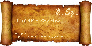 Mikulás Szabina névjegykártya