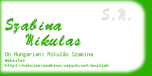 szabina mikulas business card